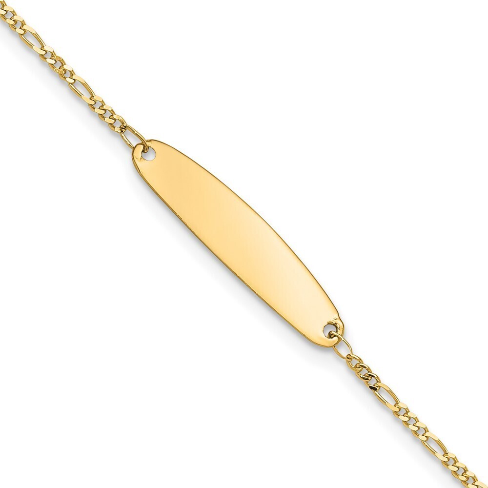 14k Yellow Gold Madi K Figaro Baby Oval Id Bracelet